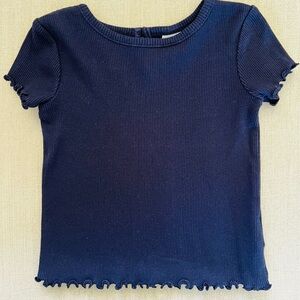 Baby Gap Navy Blue Ruffle Trim T-Shirt